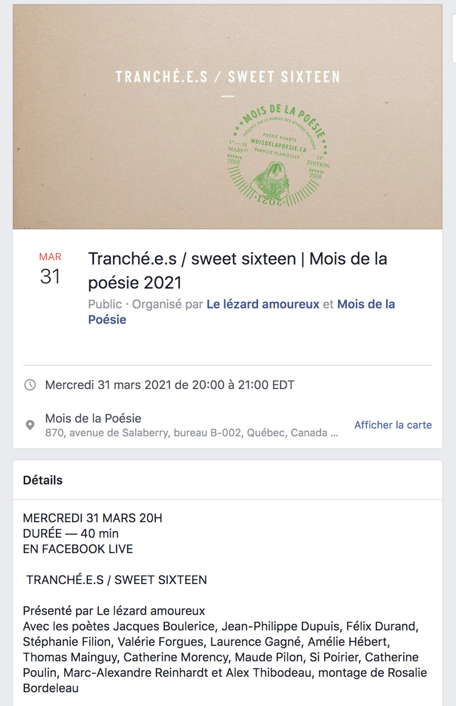 Nous avons pris un mois off Nous avons pris un mois off