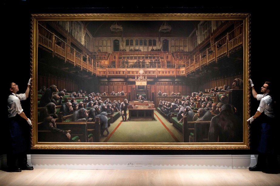Le Parlement des singes de Banksy adjugé 11,1 millions d’euros Le Parlement des singes de Banksy adjugé 11,1 millions d’euros